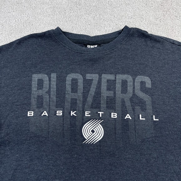Portland Trailblazers Shirt Mens XL Grey UNK Thermal Waffle Knit Long Sleeve - Picture 2 of 9